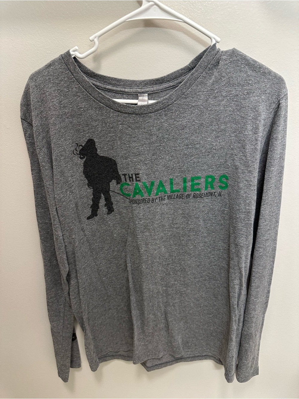 Next Level Apparel Gray Long-Sleeve Tee with Green Cavaliers DCI Logo